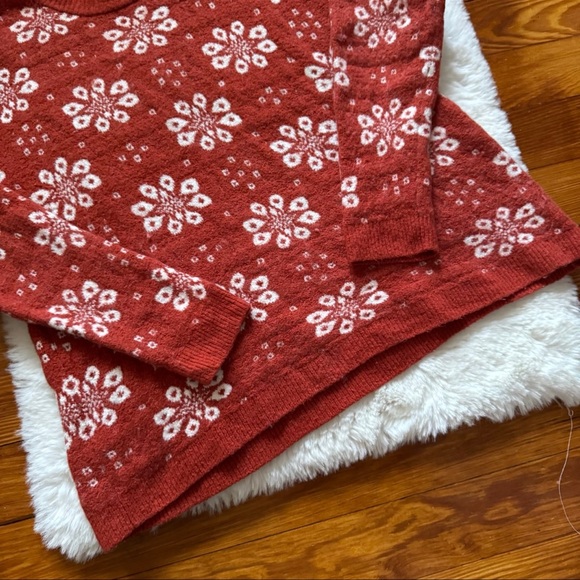 Madewell Althen Patterned Pullover Sweater Antique Cream Orange Large - Picture 7 of 9